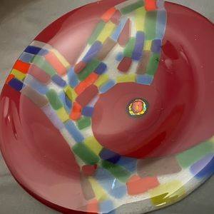 Fused-Glass Art Plate, 8 inch diameter